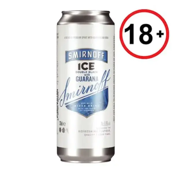 Smirnoff Double black with vodka - 330ml pack of 6